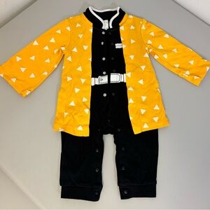 Demon Slayer Zenitsu Agatsuma Button-Up Onesie - Size 18M